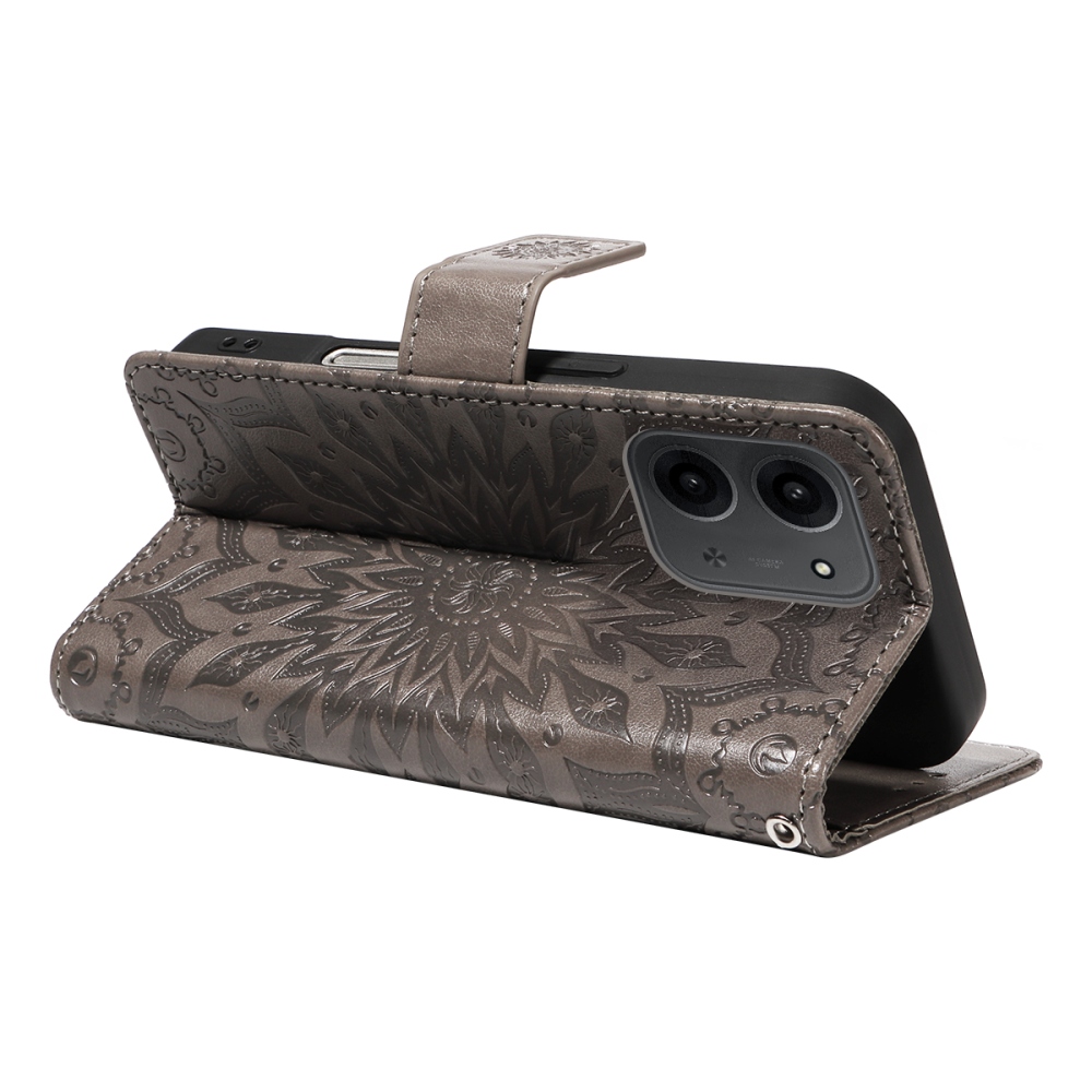 Napraforgó könyv tok a Xiaomi Redmi 15C 4G/5G (173mm) - szürke