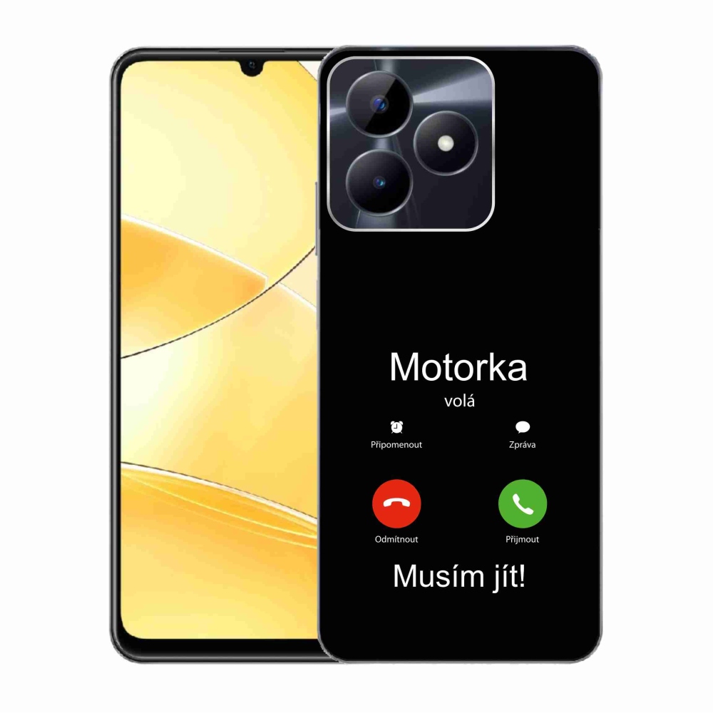 Gél borító mmCase a Realme C51/C53 készülékhez - motoros hívó fekete háttér