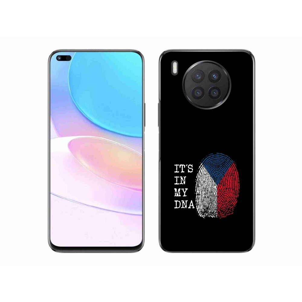 Gél borító mmCase a Huawei Nova 8i - zászlós ujjlenyomat fekete háttérrel