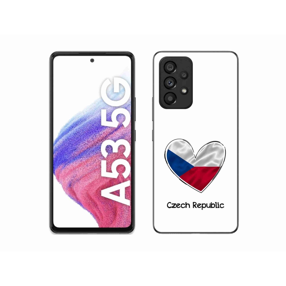 Gél borító mmCase Samsung Galaxy A53 5G - zászló szív fehér háttérrel