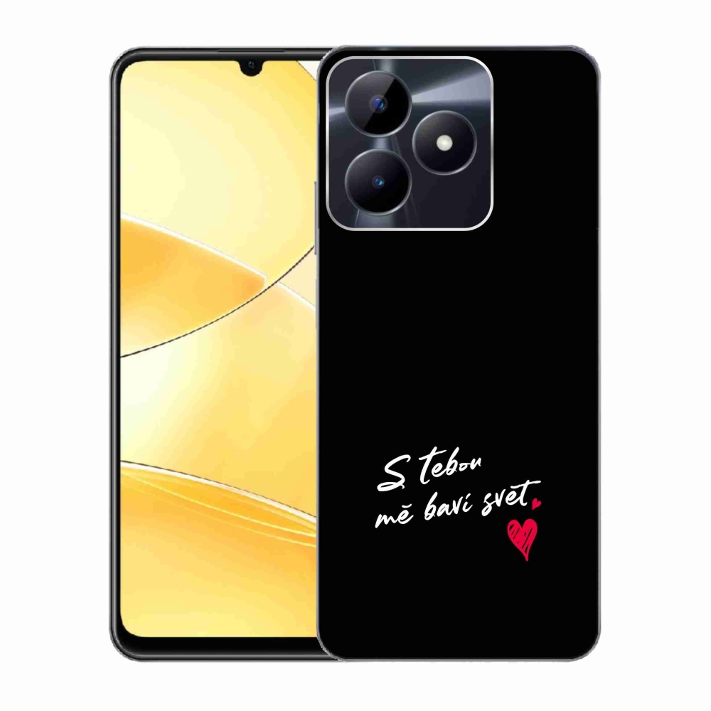 Gél borító mmCase a Realme C51/C53 készülékhez - szerelmes szöveg 1 fekete háttér