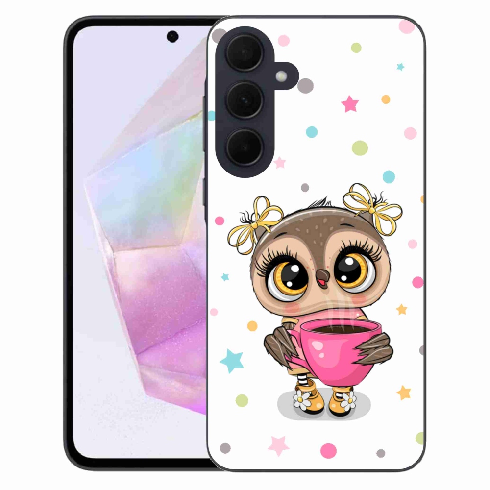 Gél védőhuzat mmCase Samsung Galaxy A35 5G - rajzfilm bagolyhoz