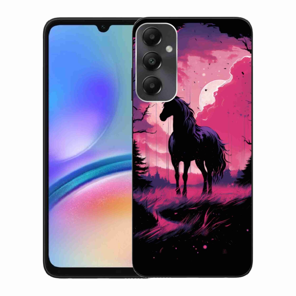 Zselés borítás mmCase Samsung Galaxy A05s - fekete rajzfilm ló 1