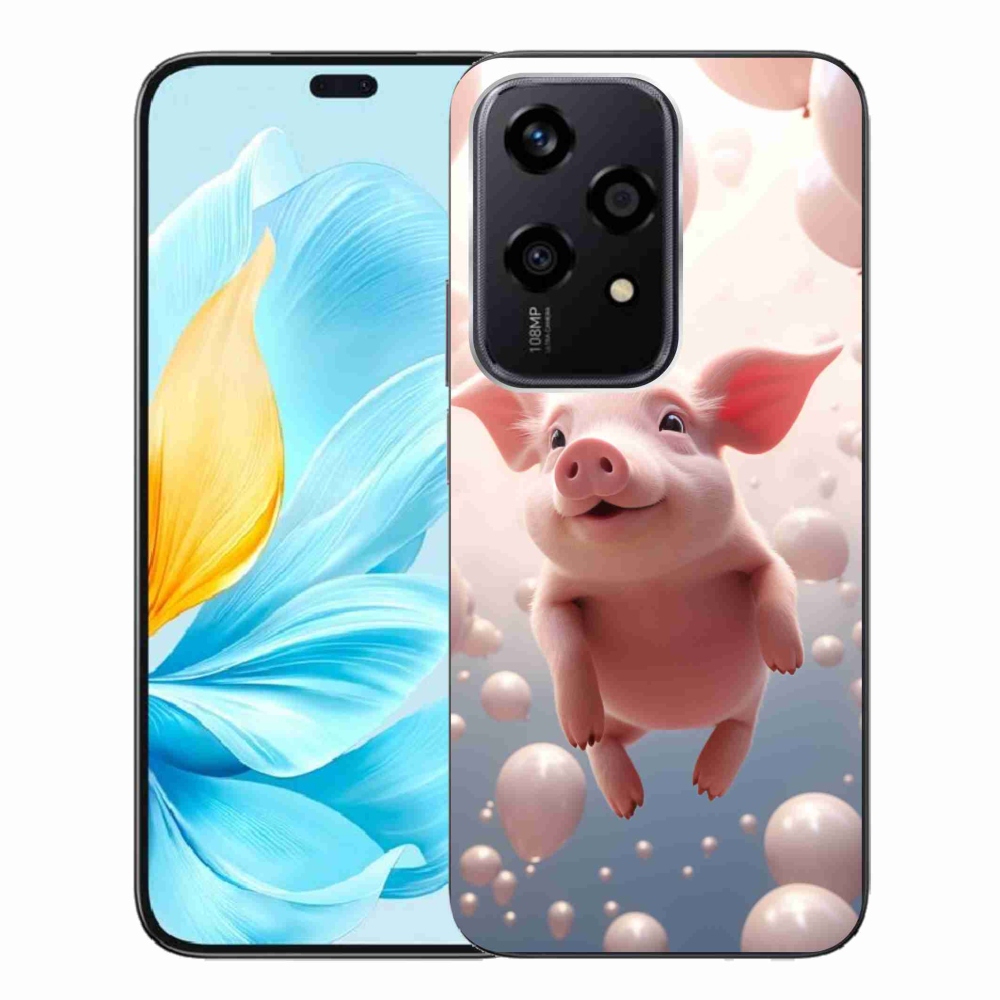 Gél borítás mmCase a Honor 200 Lite 5G számára - malac lufikkal
