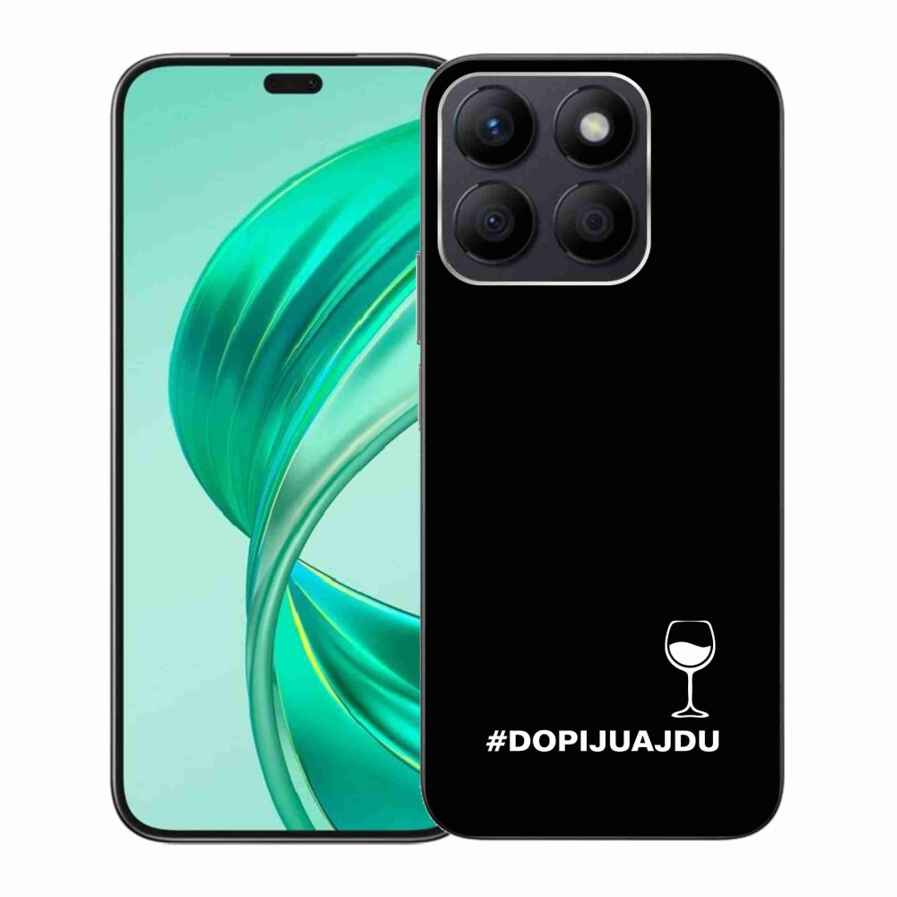 Gél borító mmCase a Honor X8b készülékhez - bor motívum fekete háttérrel