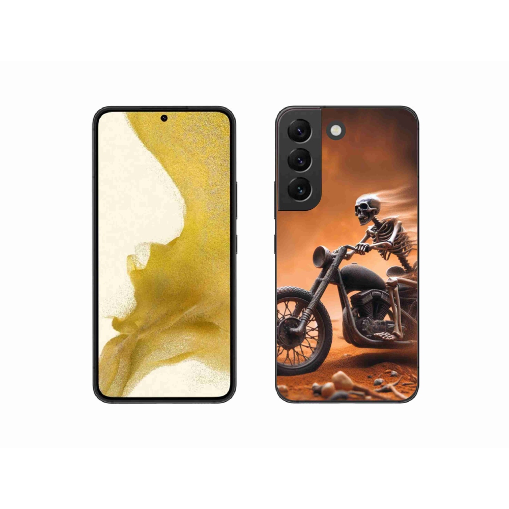 Gél borítás mmCase Samsung Galaxy S22 5G - csontváz egy motorkerékpáron