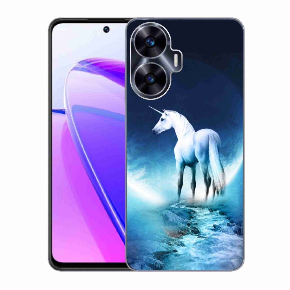 Gél borítás mmCase a Realme C55 készülékhez - fehér egyszarvú