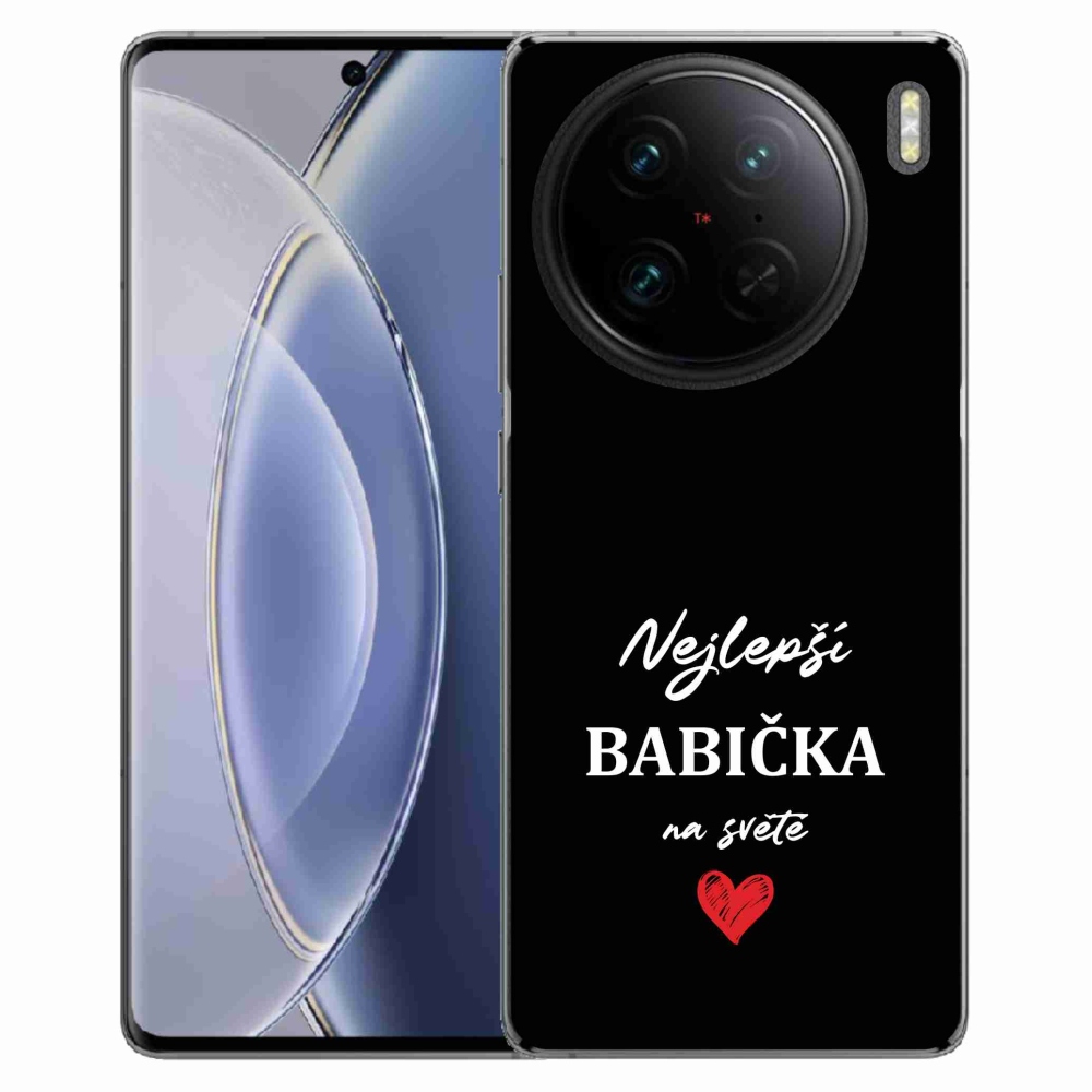 Gél borítás mmCase a Vivo X90 Pro - Best Grandma 1 fekete háttérrel