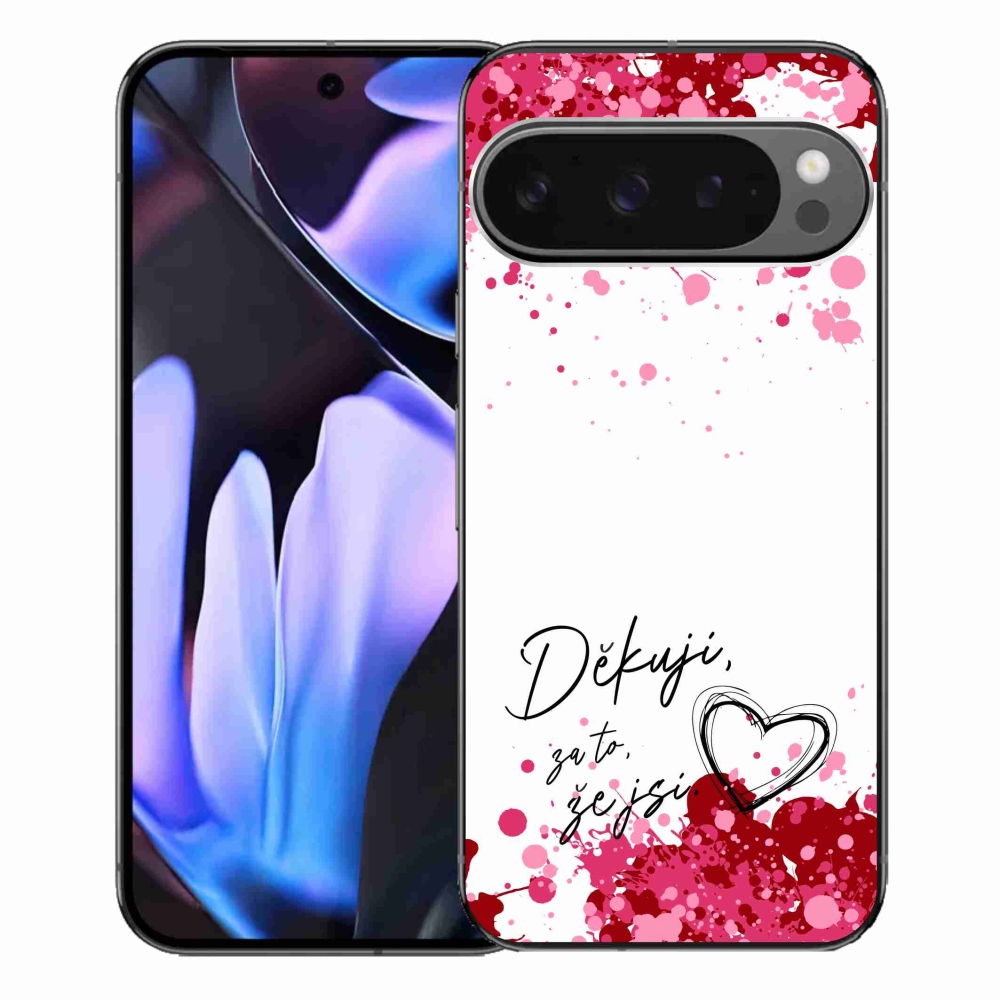 Gél borítás mmCase a Google Pixel 9 Pro XL-hez - text in love 2 fehér háttérrel