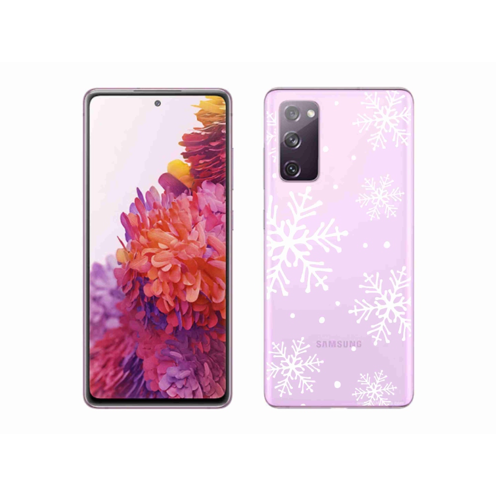 Zselés borítás mmCase Samsung Galaxy S20 FE készülékhez - fehér pelyhek átlátszó háttéren