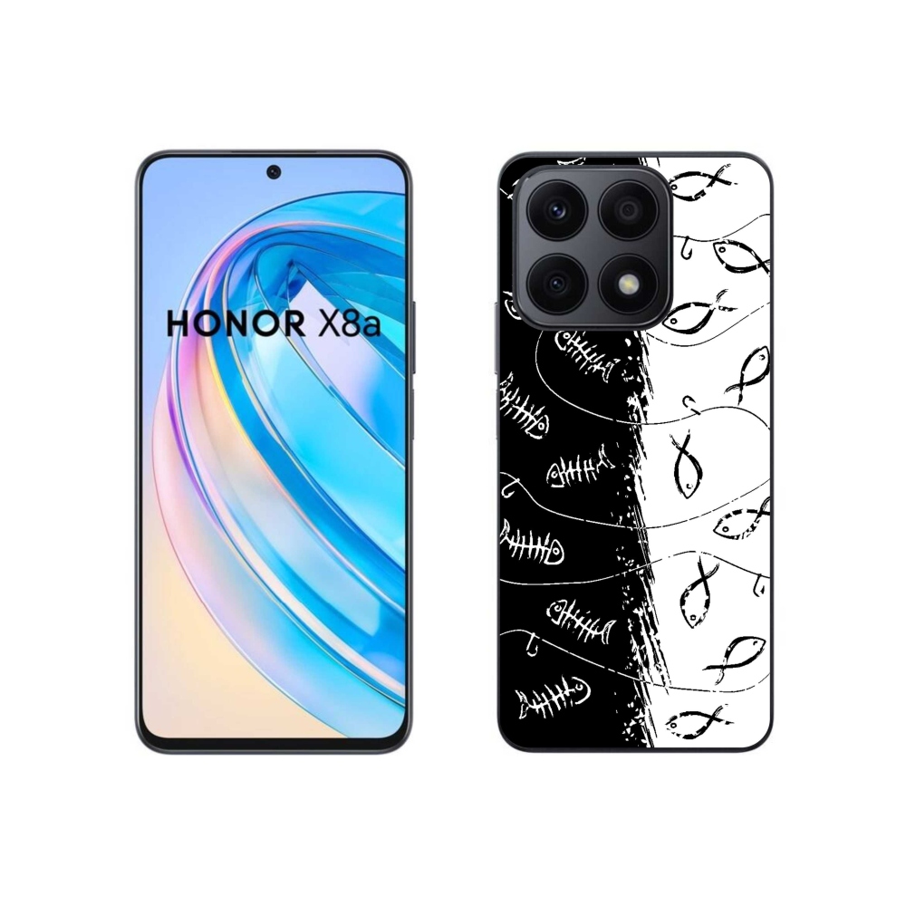 Zselés borítás mmCase a Honor X8a számára - csontvázak és halak