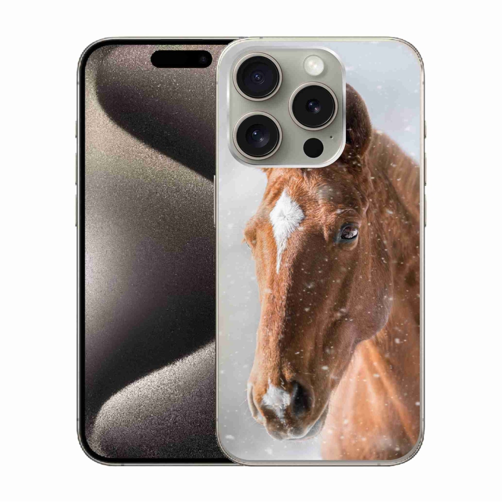 Zselés borítás mmCase iPhone 15 Pro készülékhez - barna ló 2