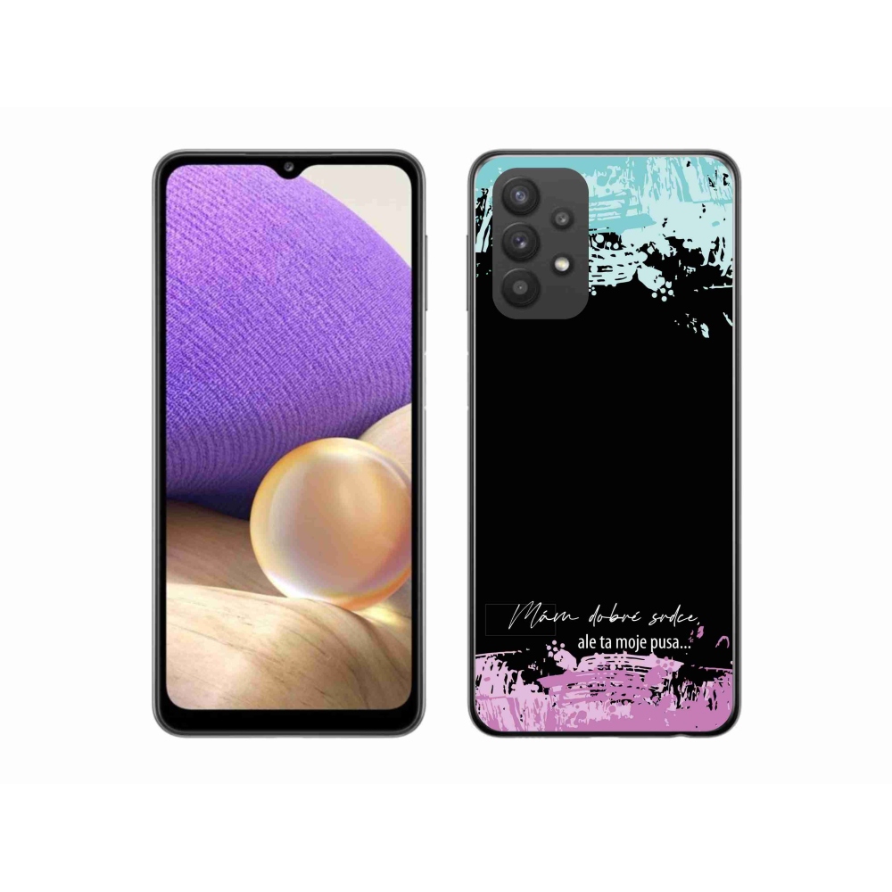 Gél borító mmCase Samsung Galaxy A32 5G - vicces szöveg 3 fekete háttérrel