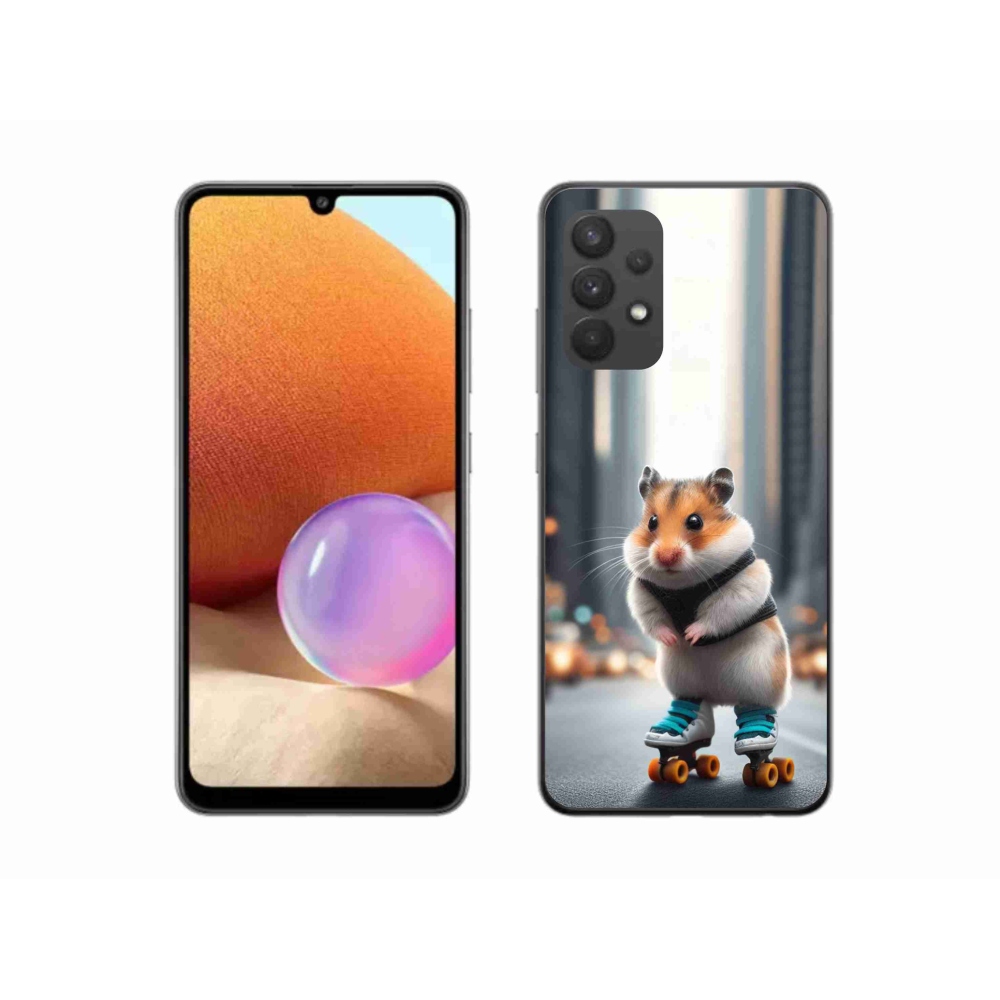 Zselés borítás mmCase Samsung Galaxy A32 4G - hörcsög a korcsolyán