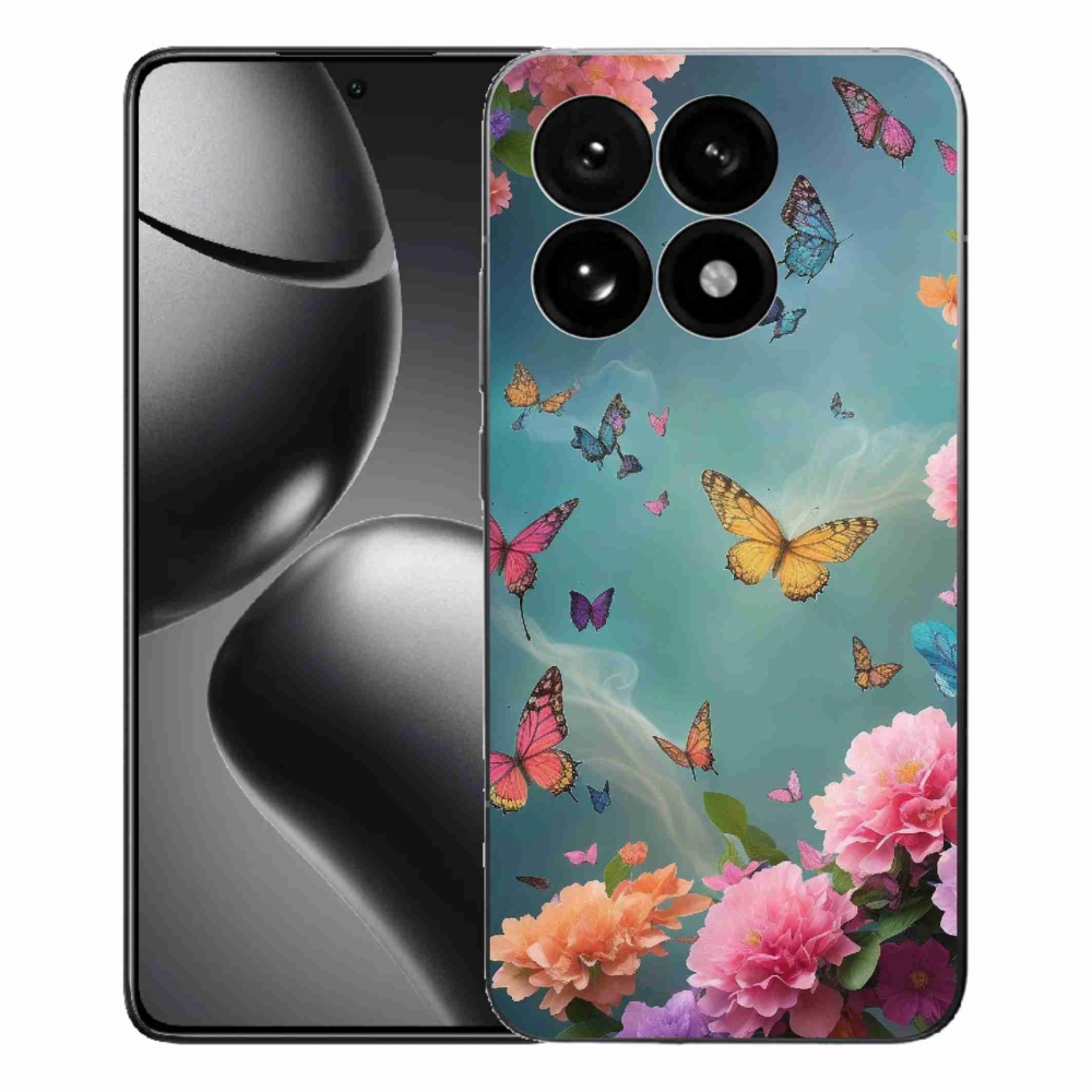 Gél borító mmCase a Xiaomi 15T-hez - színes virágok és pillangók
