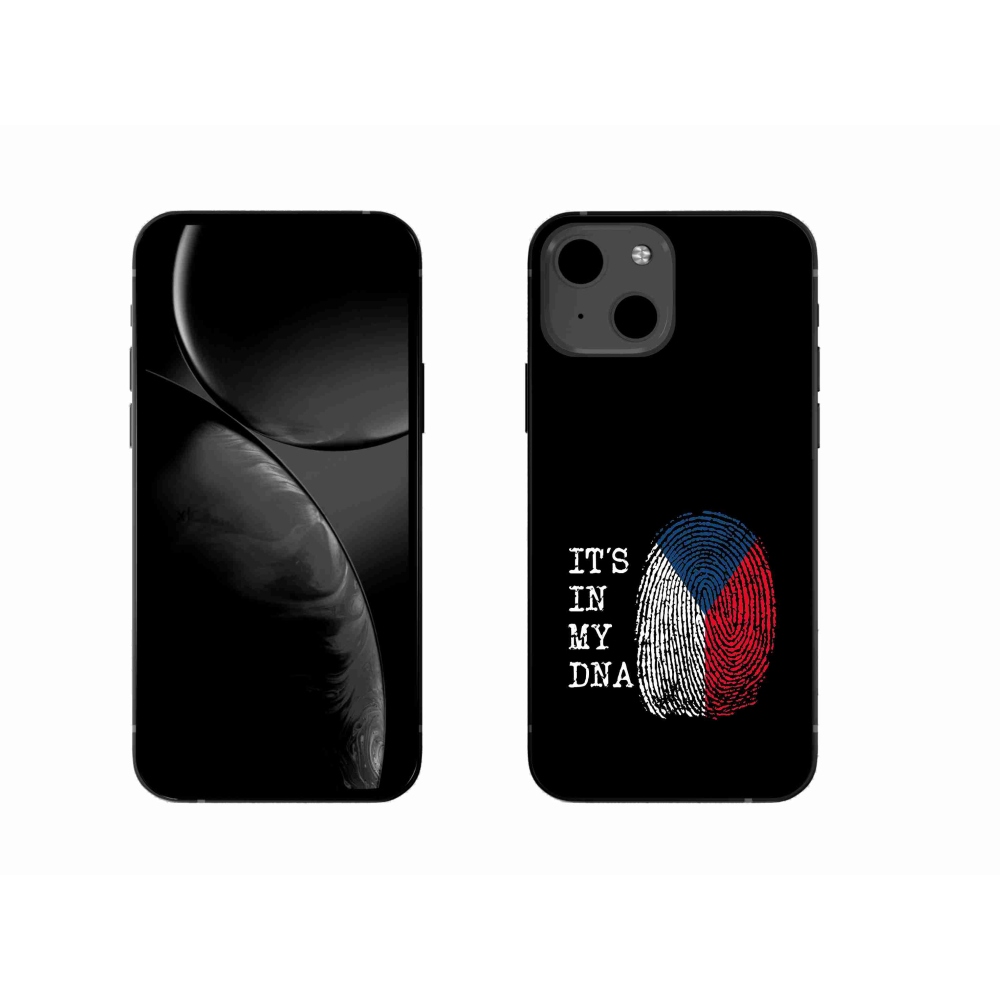 Zselés borítás mmCase iPhone 13 6.1 - zászlós ujjlenyomat fekete háttérrel