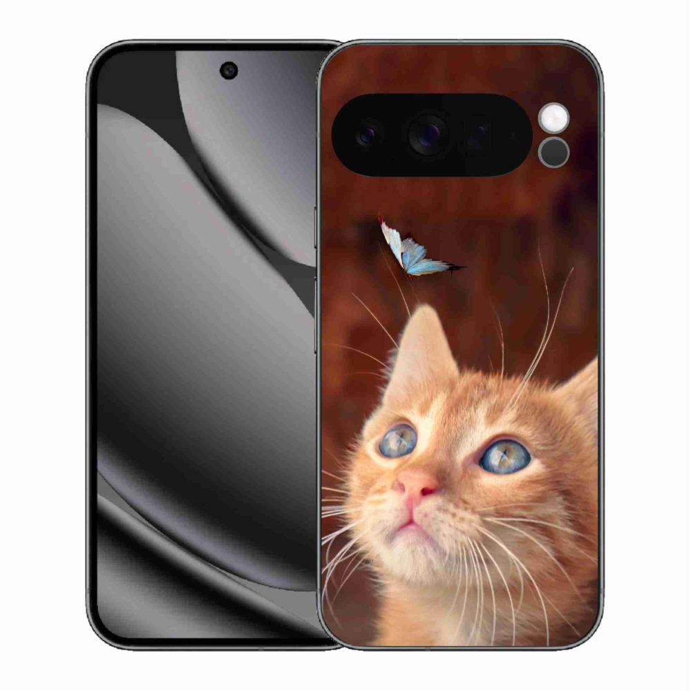 Zselés borítás mmCase a Google Pixel 10 Pro XL számára - pillangó és cica