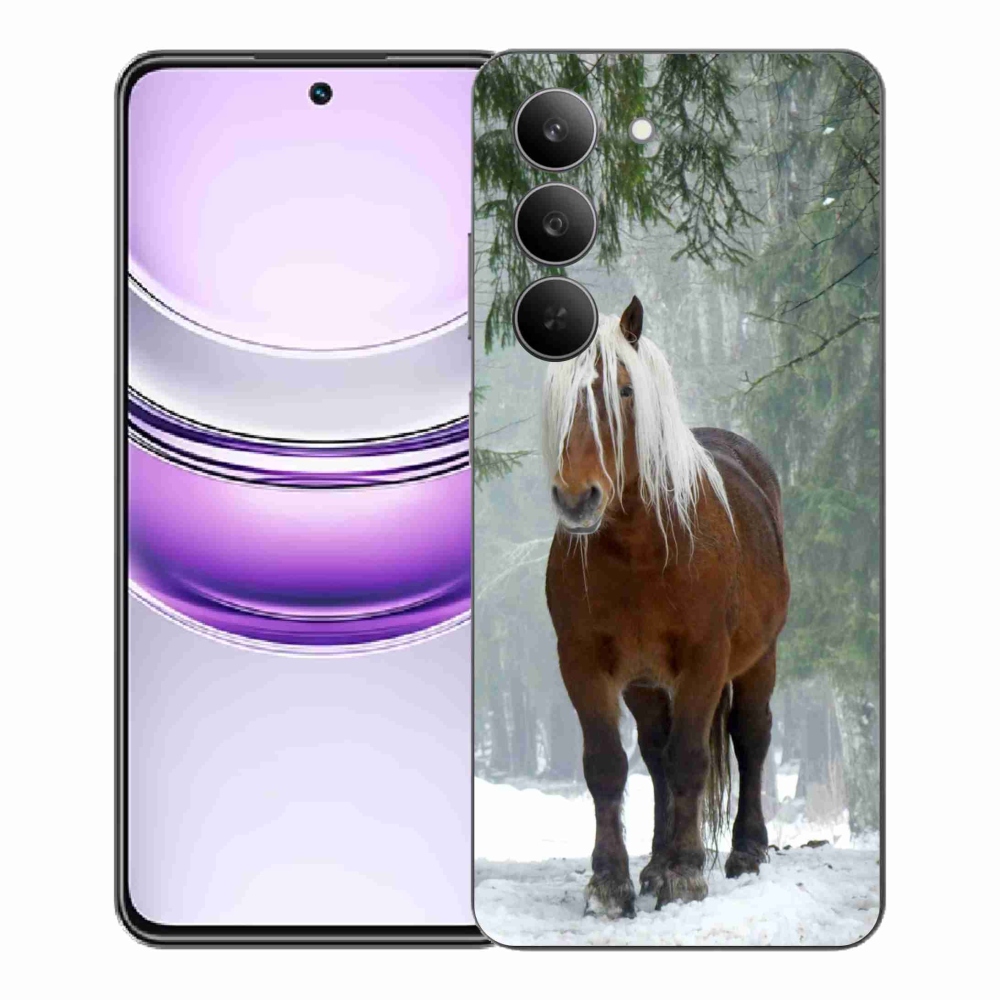 Gél borítás mmCase a Realme 14x 5G számára - ló az erdőben