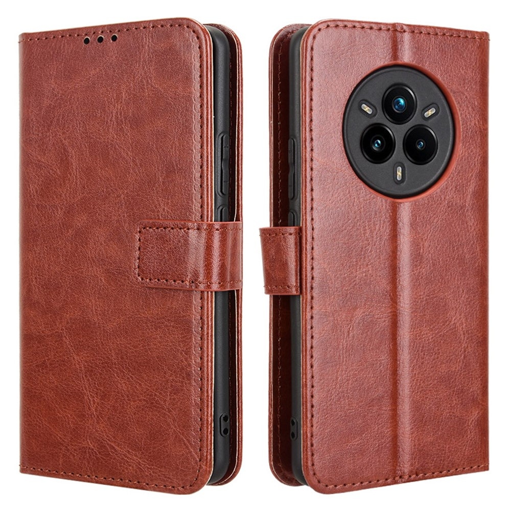 Őrült könyvtáska a Realme 14 Pro+ 5G számára - barna színben