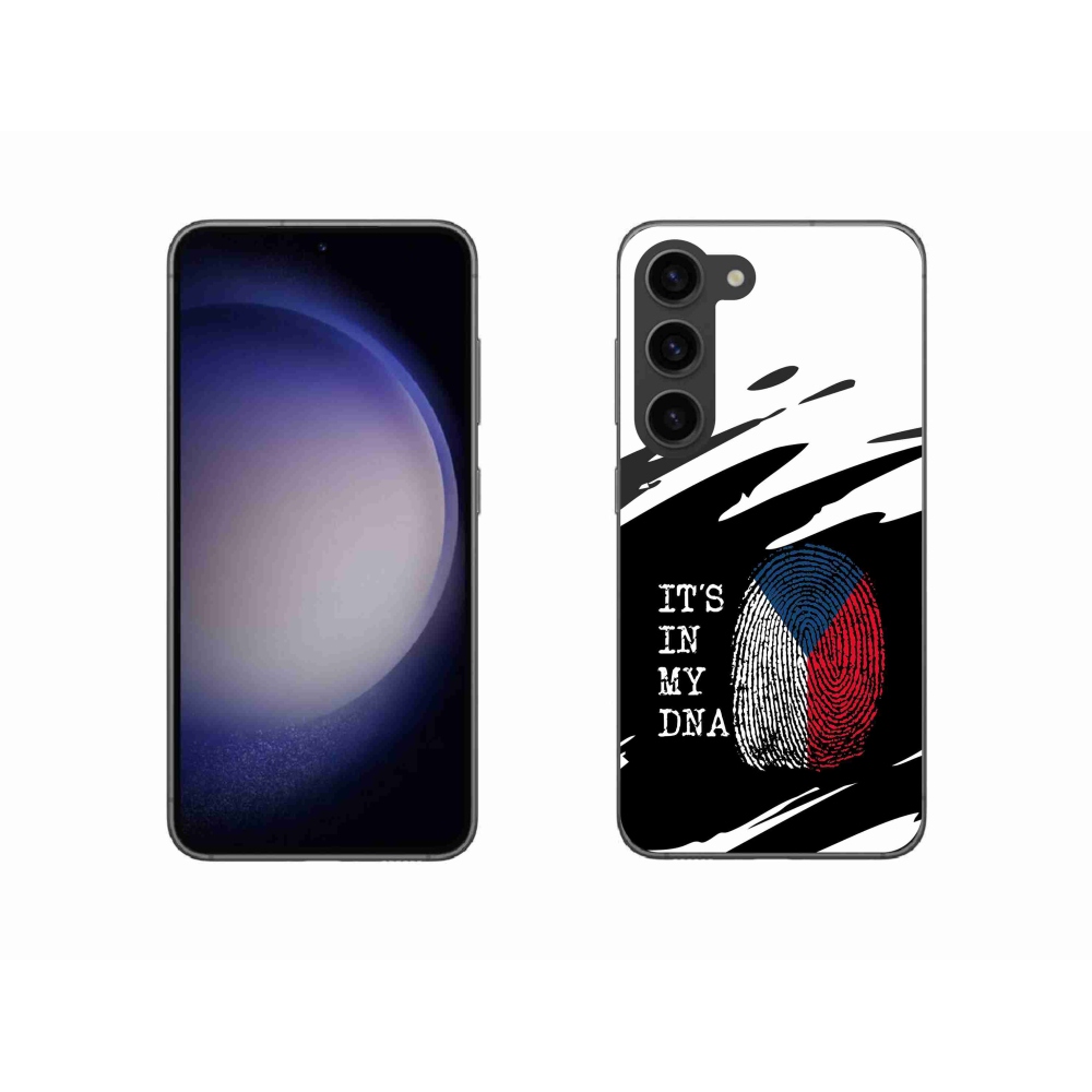 Gél borító mmCase Samsung Galaxy S23 5G - zászlós ujjlenyomat fekete és fehér háttérrel