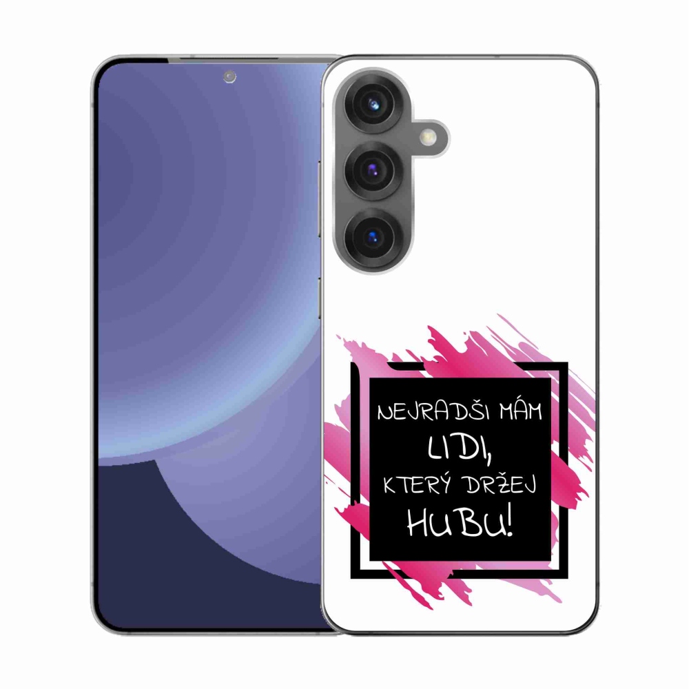 Gél borító mmCase Samsung Galaxy S25 készülékhez - vicces szöveg 7 fekete-fehér háttérrel