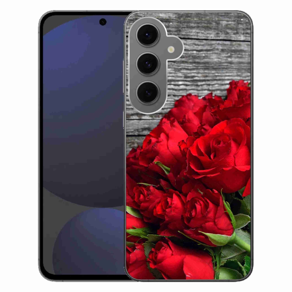 Gél védőhuzat mmCase Samsung Galaxy S24 FE készülékhez - piros rózsa