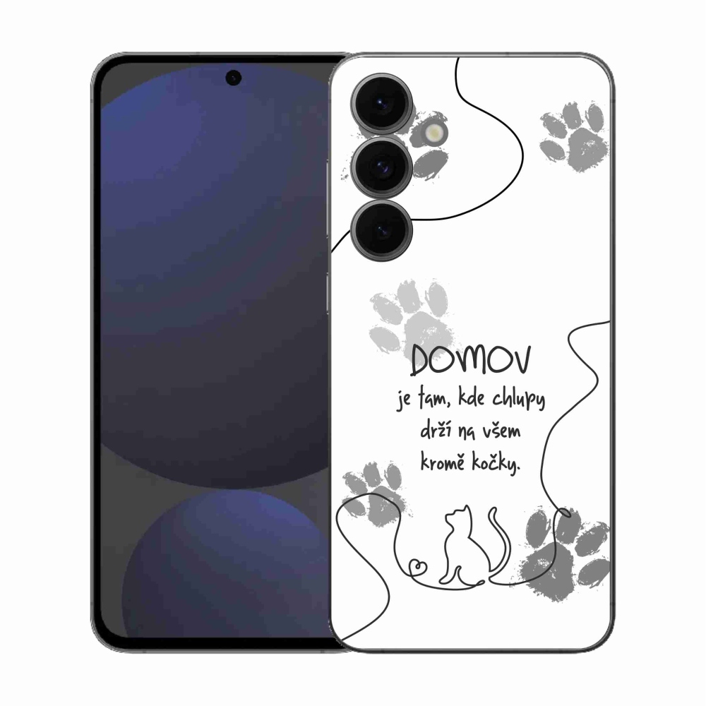 Gél borítás mmCase Samsung Galaxy S25 FE - macska motívum fehér háttérrel