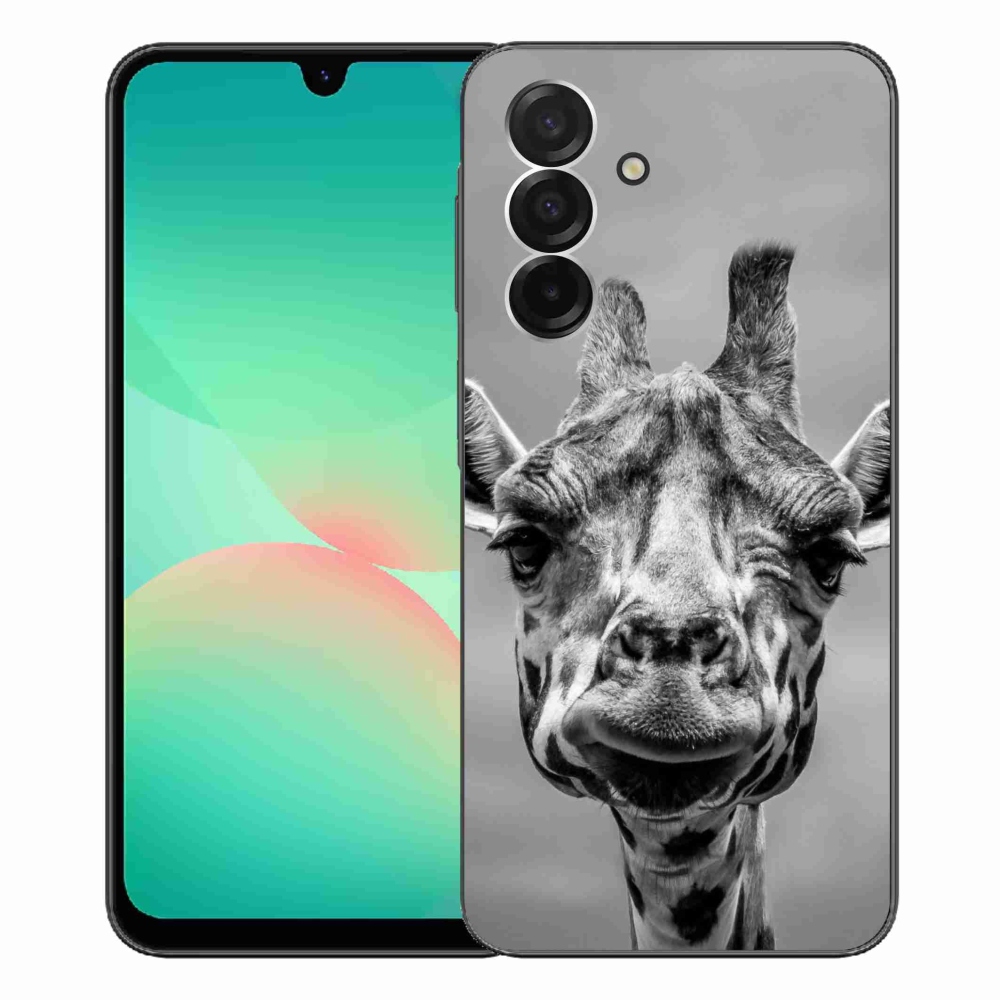 Zselés borítás mmCase Samsung Galaxy A26 5G - fekete-fehér zsiráfhoz