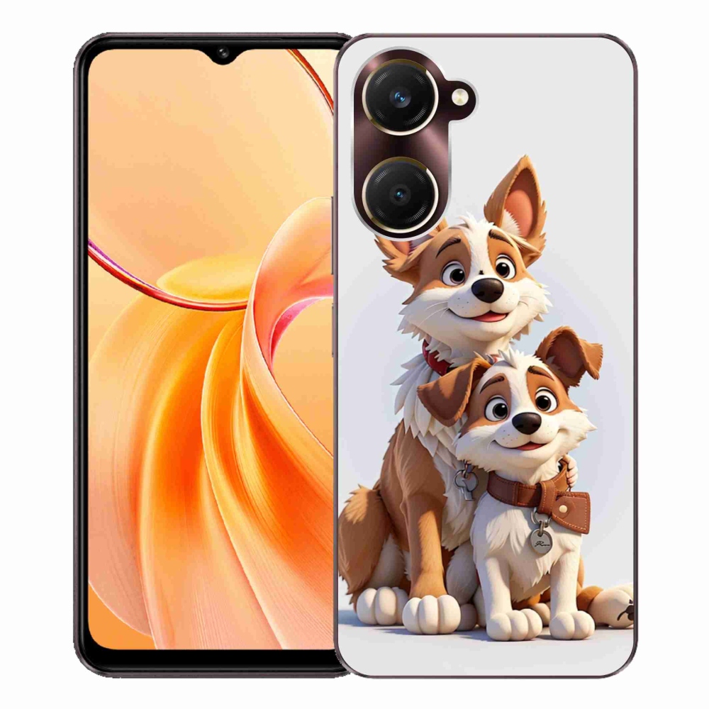 Gélburkolat mmCase a Vivo Y28s 5G-hez - kutyák rajzolása