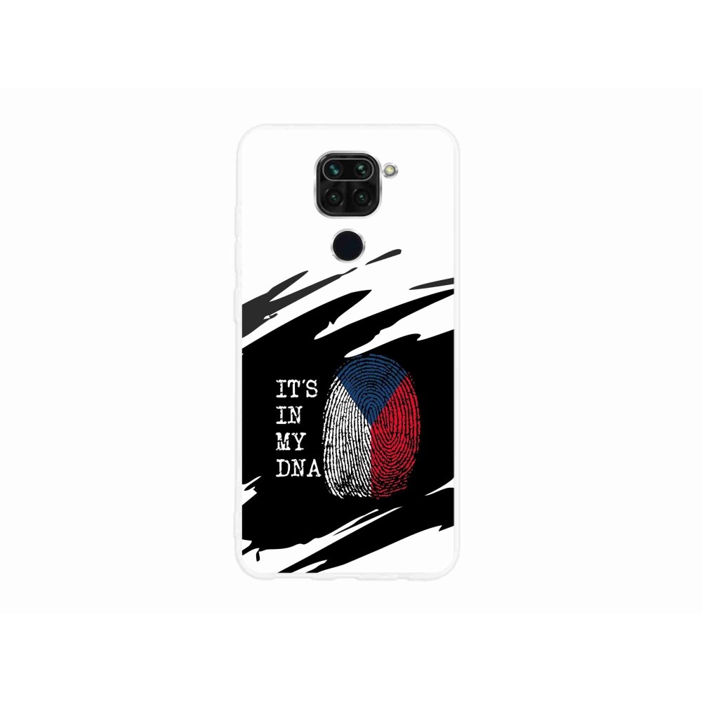 Gél borító mmCase a Xiaomi Redmi Note 9-hez - zászlós ujjlenyomat fekete és fehér háttérrel