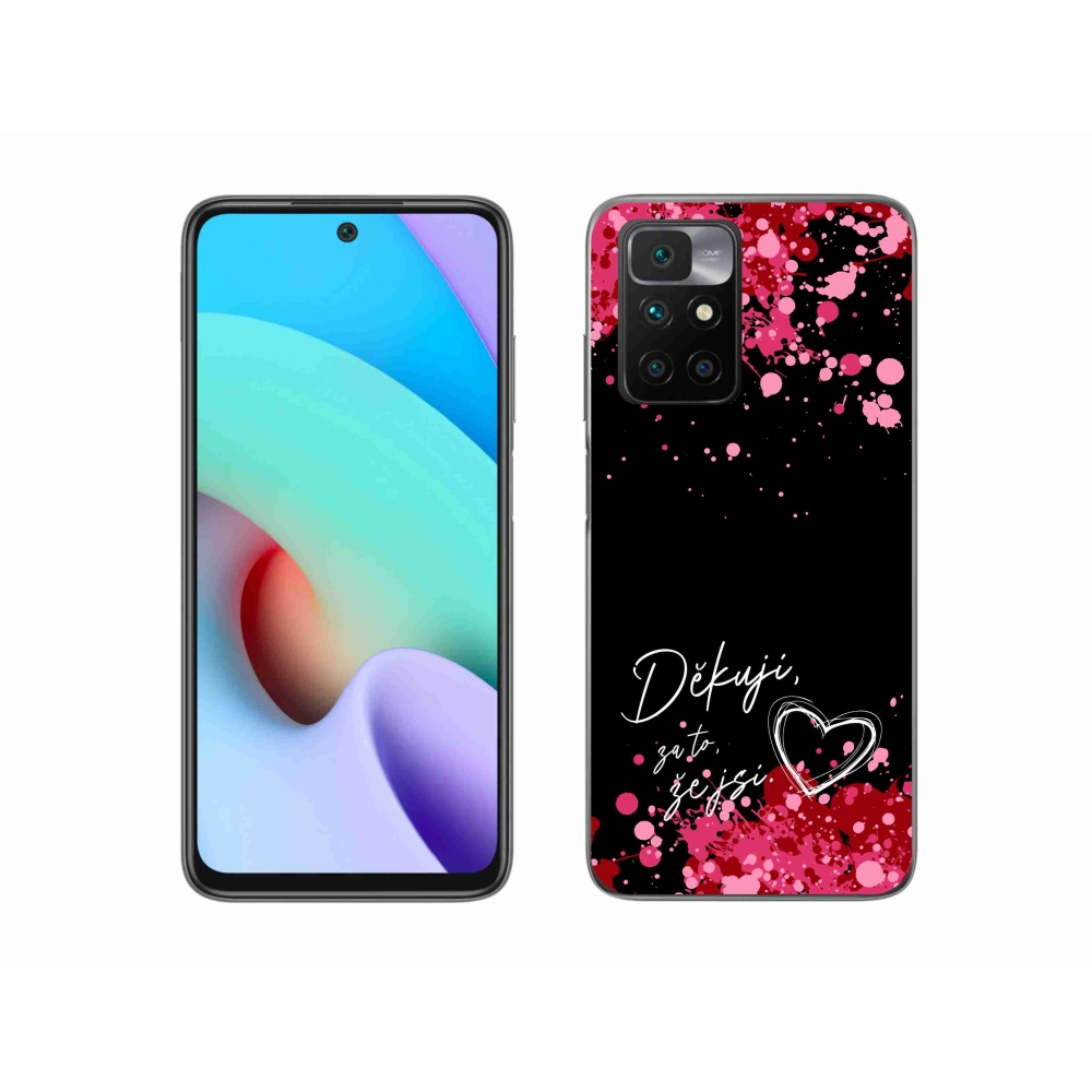 Gél borítás mmCase a Xiaomi Redmi 10/Redmi 10 (2022) - love text 2 fekete háttérrel