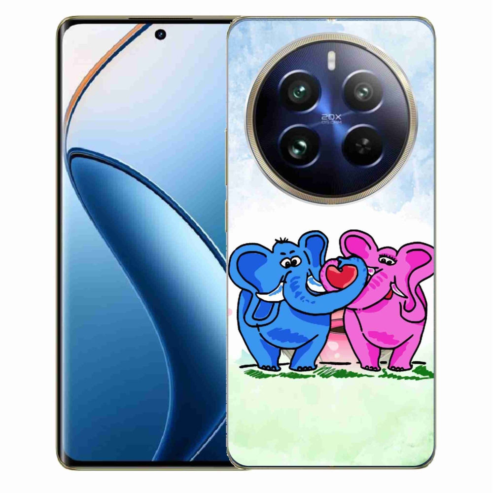 Gél borítás mmCase a Realme 12 Pro 5G/12 Pro+ 5G számára - szerelmes elefántok