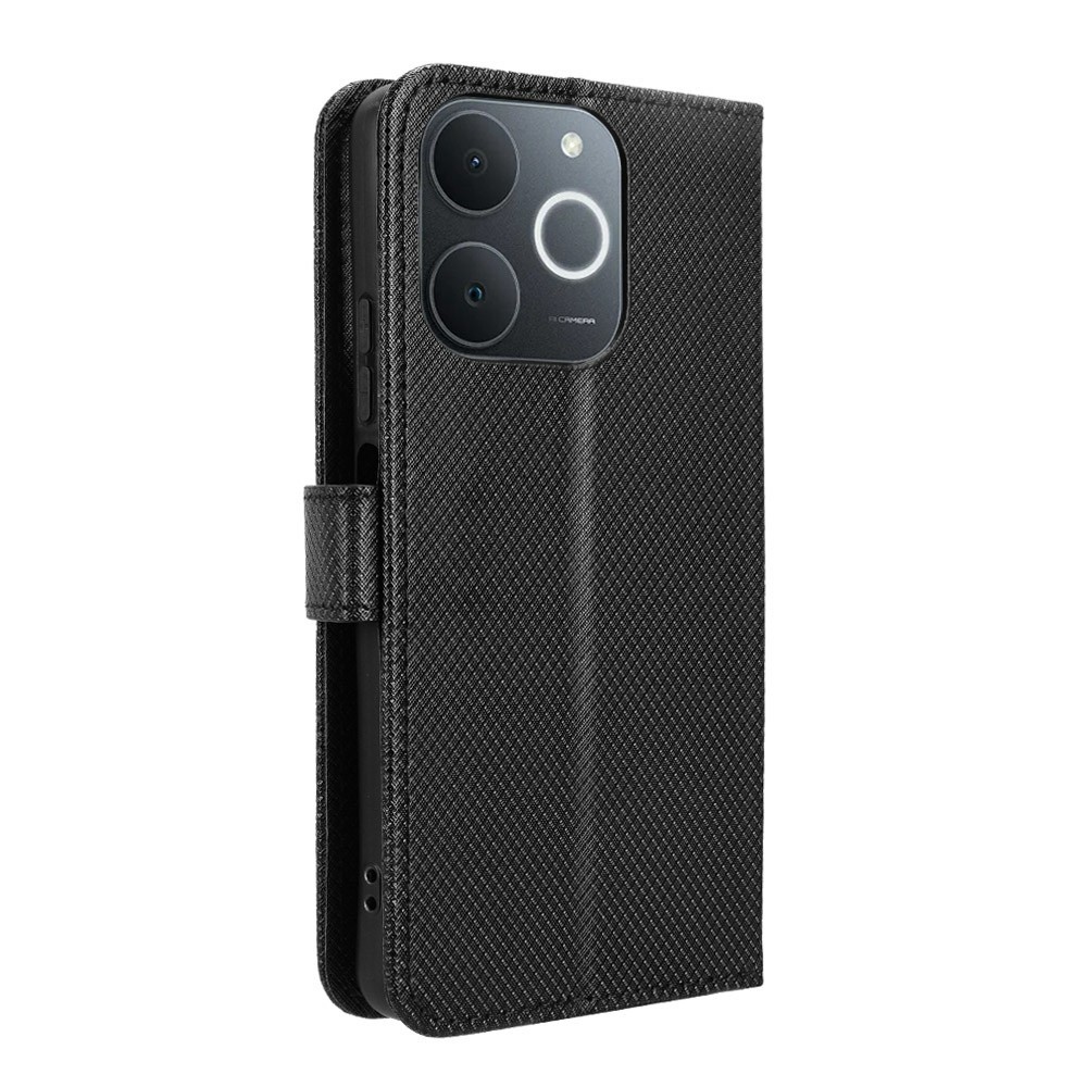 Gyémánt könyvtáska Realme Note 70T-hez - fekete