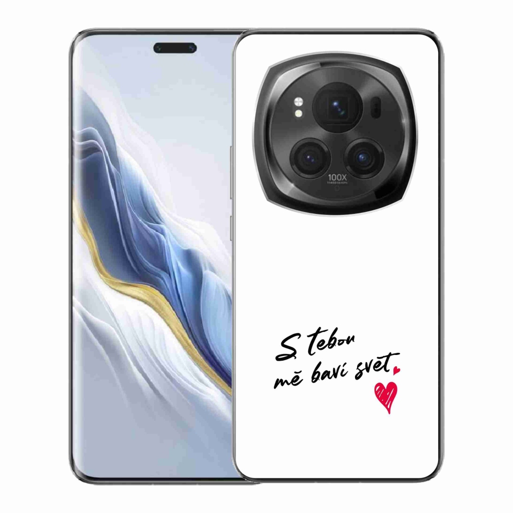 Gél borító mmCase a Honor Magic 6 Pro 5G készülékhez - szerelmes szöveg 1 fehér háttér