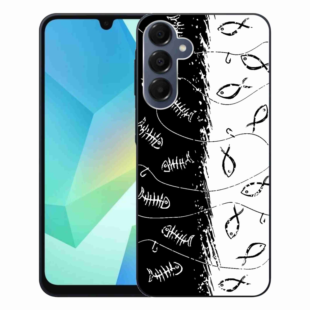 Zselés borítás mmCase Samsung Galaxy A16 4G/5G - csontvázak és halak számára