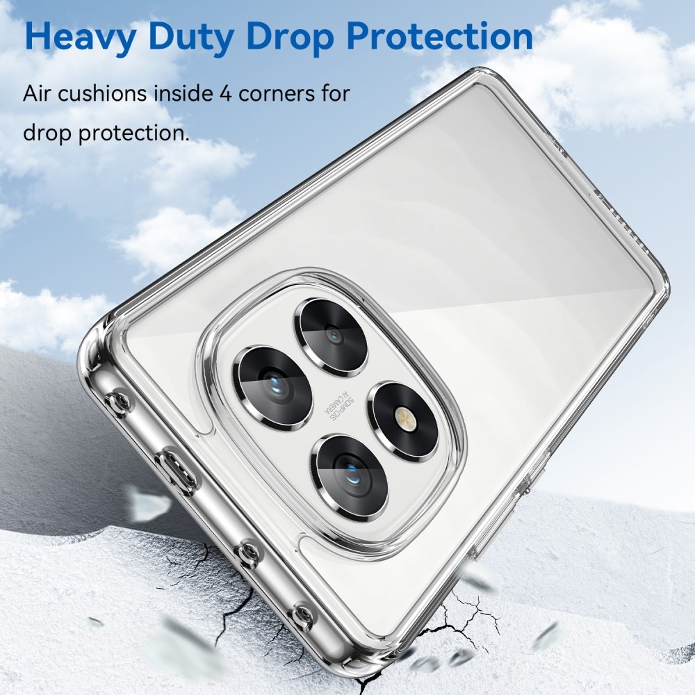 Gél tok kemény hátlappal a Xiaomi Redmi Note 14 Pro 5G/Poco X7 5G számára - átlátszó