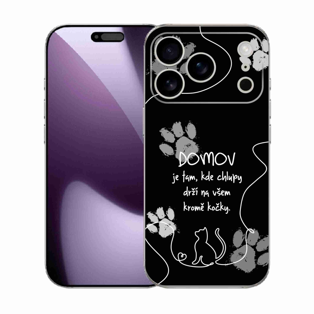 Gél borítás mmCase iPhone 17 Pro készülékhez - macska motívum fekete háttér