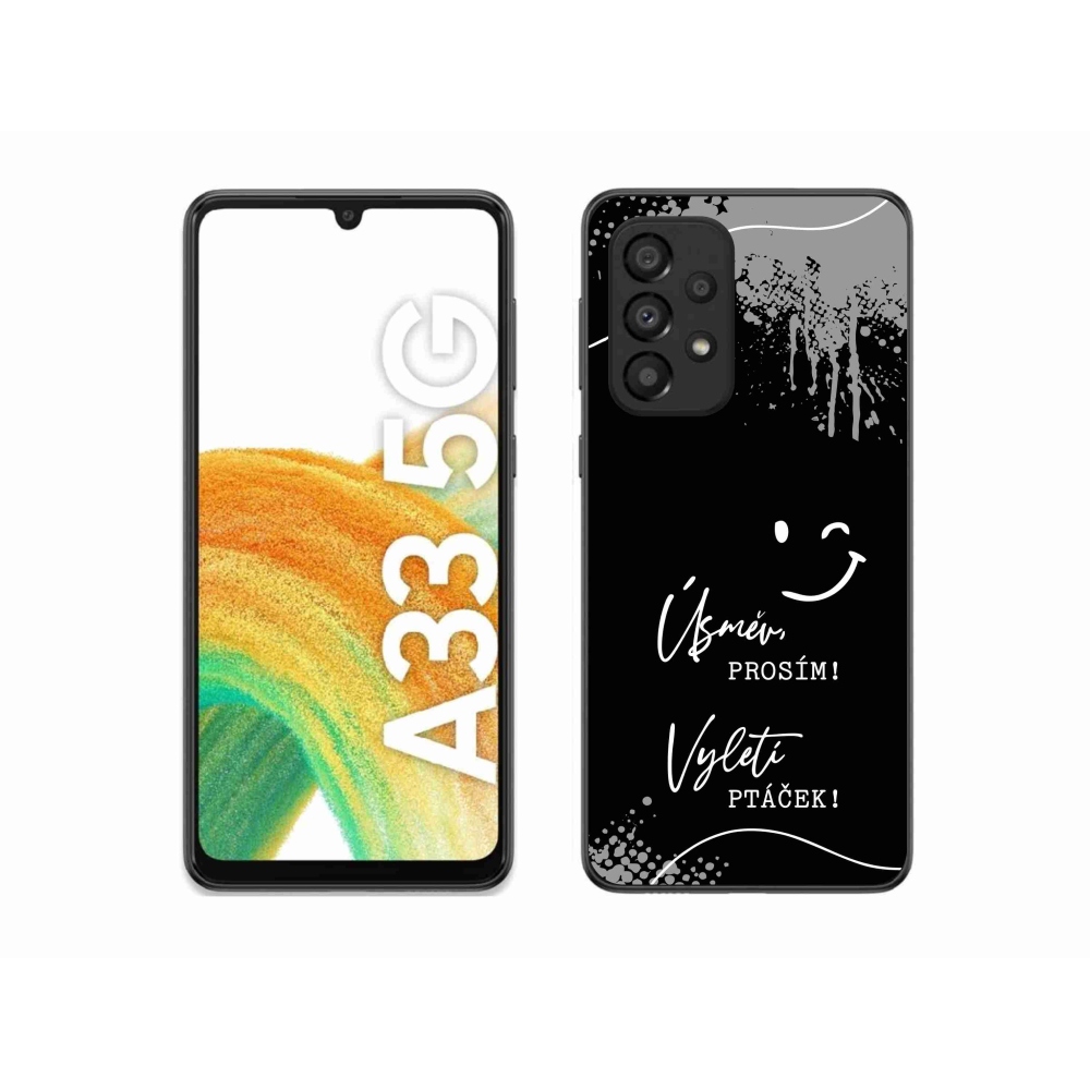 Gél borító mmCase Samsung Galaxy A33 5G - vicces szöveg 4 fekete háttérrel