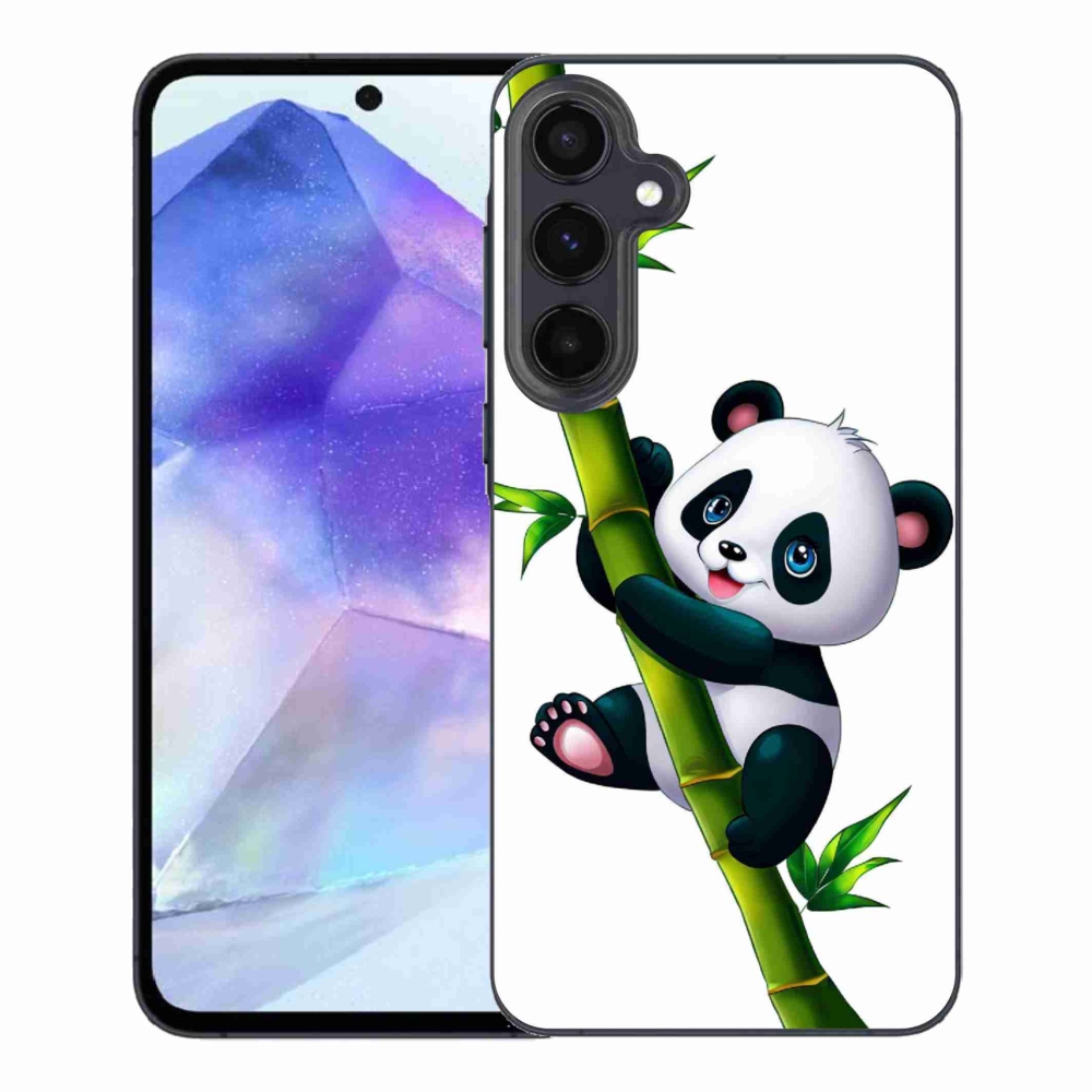 Gél borítás mmCase Samsung Galaxy A55 5G - panda a bambuszon - Samsung Galaxy A55 5G számára