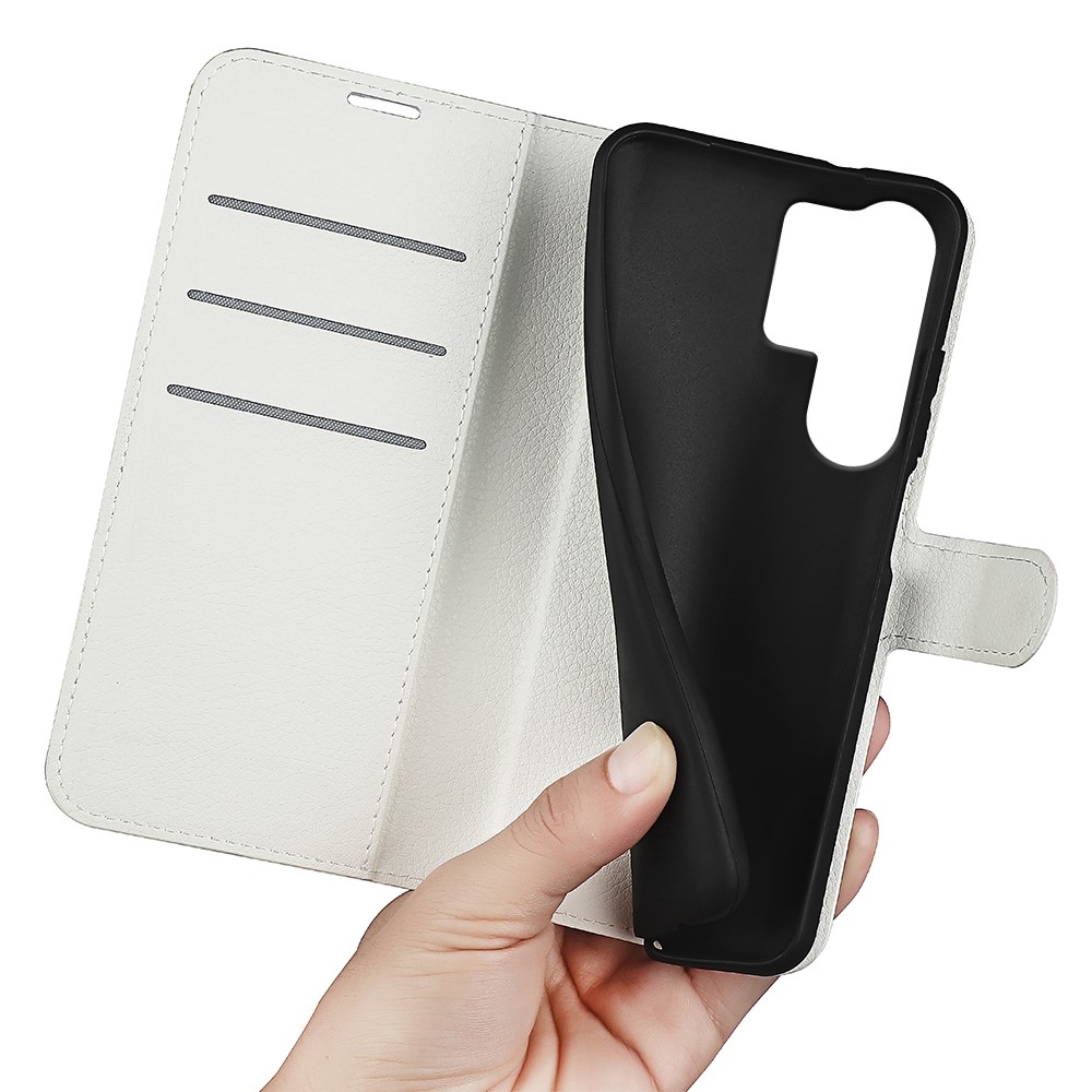 Litchi book tok Samsung Galaxy S25 Ultra készülékhez - fehér