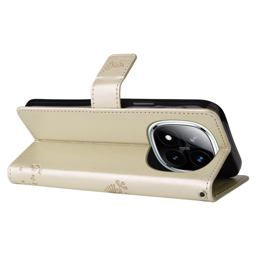 Fák könyv tokja Xiaomi Redmi Note 14 Pro 5G/Poco X7 5G/Note 14 Pro+ 5G - arany színű