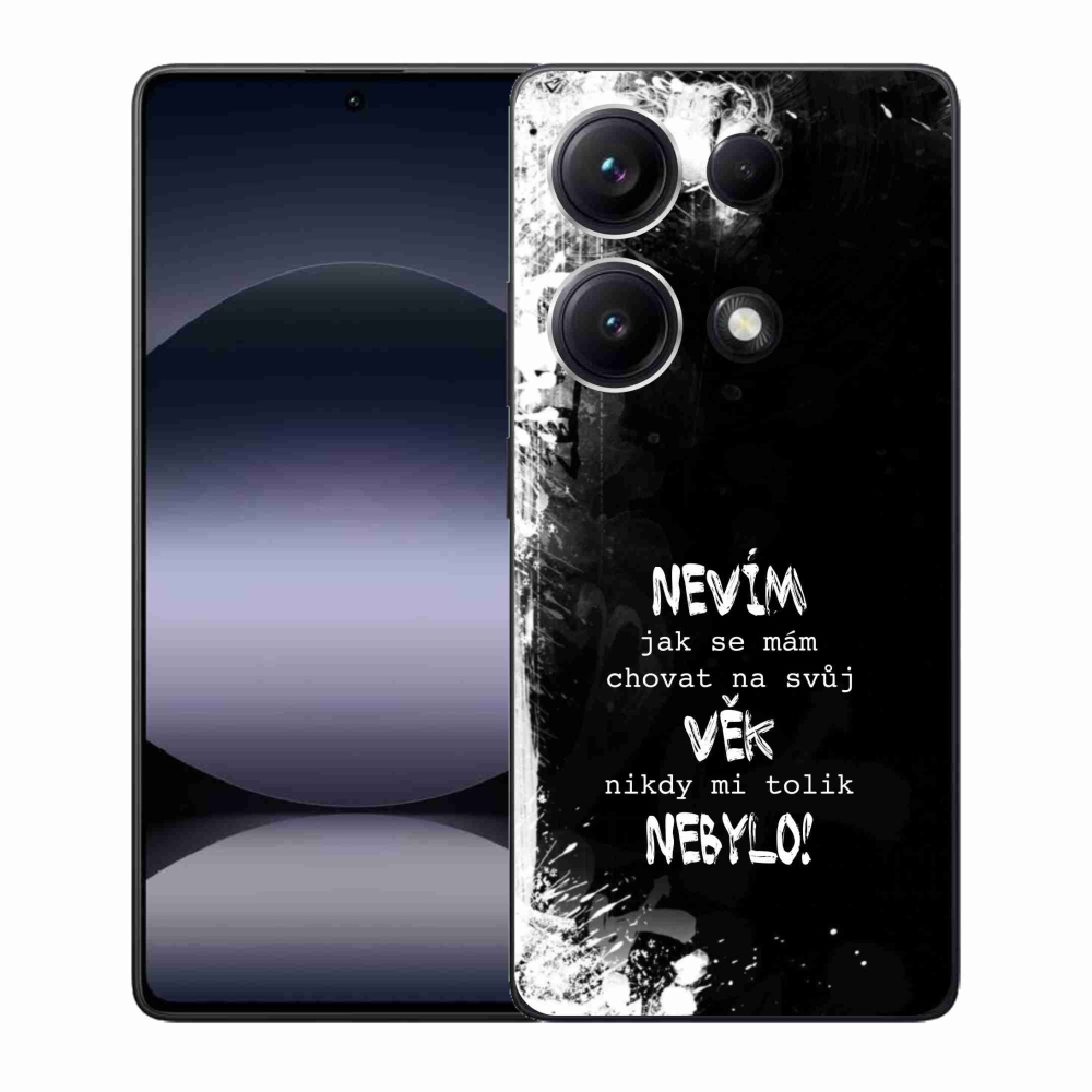 Gél borító mmCase a Xiaomi Redmi Note 14S-hez - vicces szöveg 14 fekete háttérrel