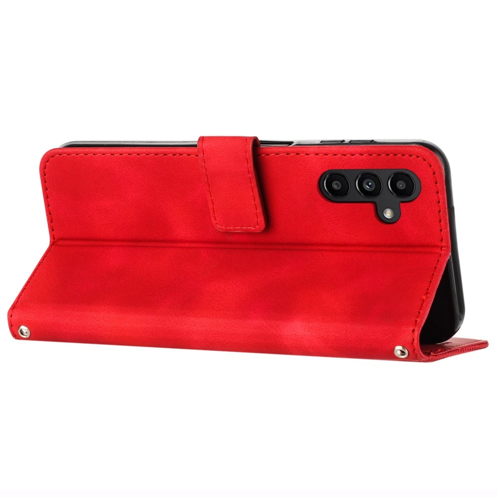 Háromszög alakú könyv tok Samsung Galaxy S25 készülékhez - piros