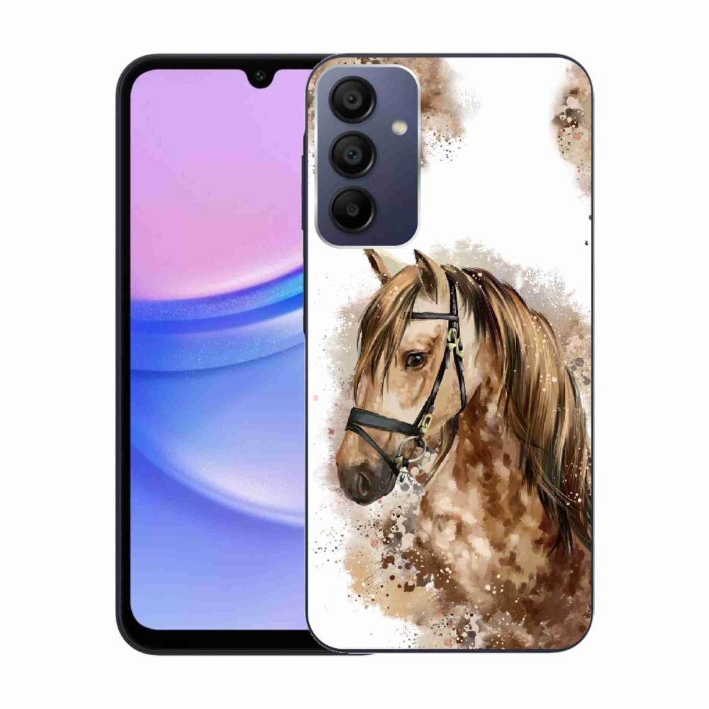 Gél védőhuzat mmCase Samsung Galaxy A15 4G/5G - barna rajzfilm lóhoz