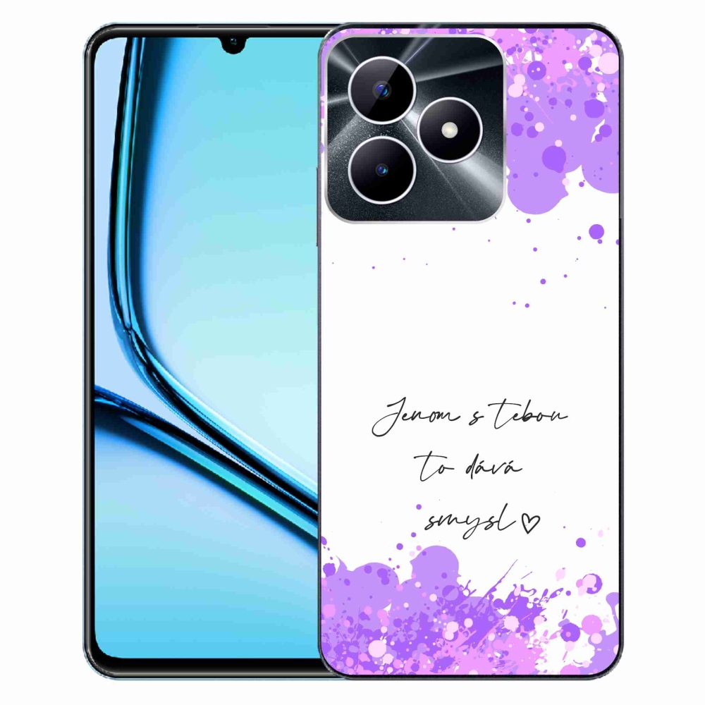 Gél borító mmCase a Realme Note 50 készülékhez - szerelmes szöveg fehér háttérrel