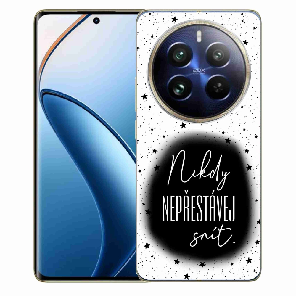 Gél borítás mmCase a Realme 12 Pro 5G/12 Pro+ 5G - idézet 1 fekete-fehér háttérrel