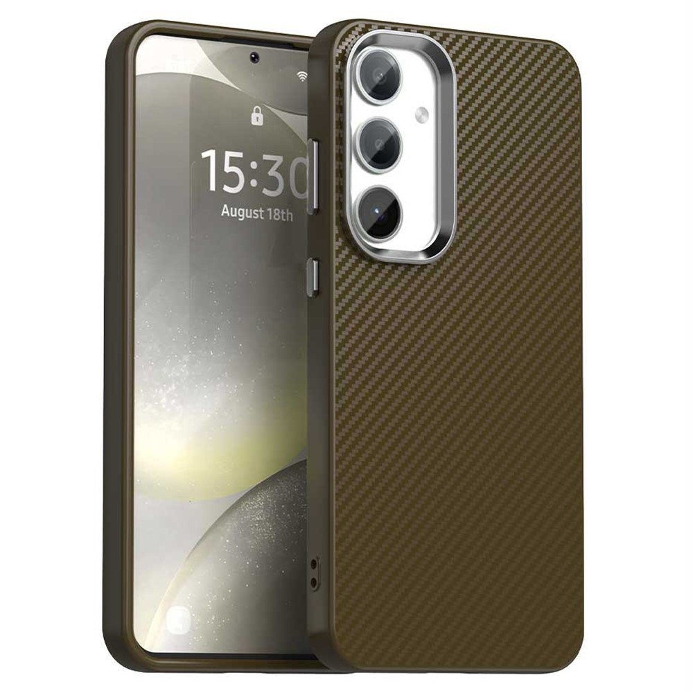 Texture Fiber tartós borító Samsung Galaxy S25+ készülékhez - barna