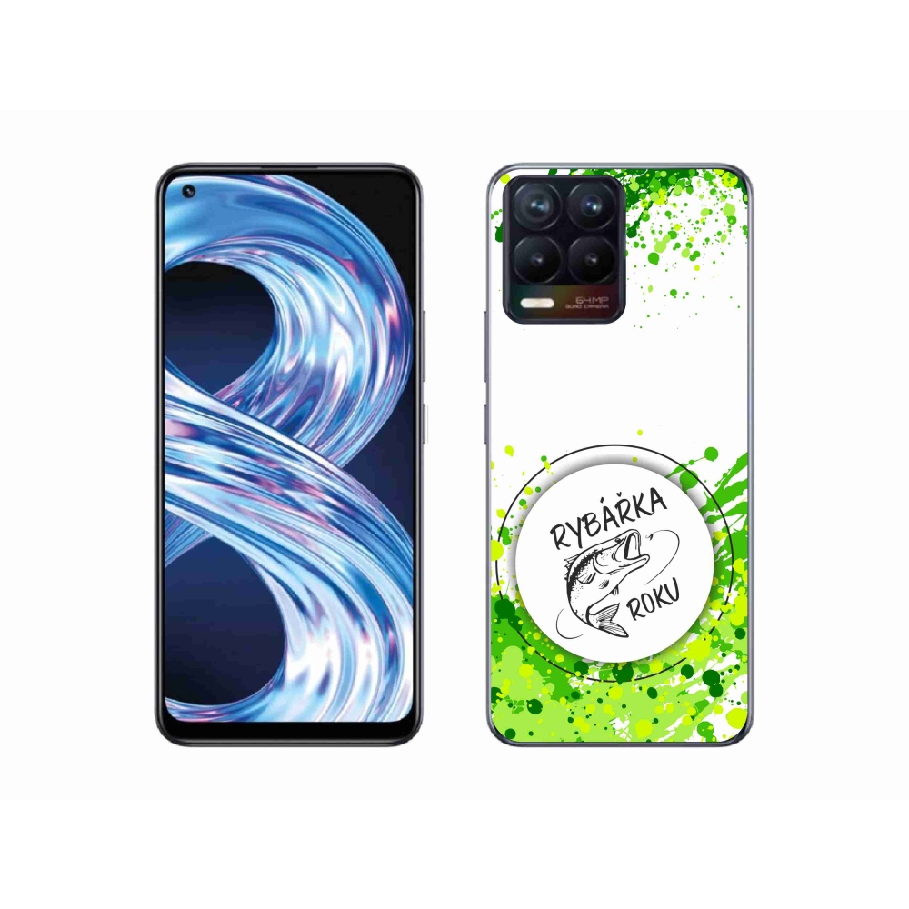 Gél borító mmCase a Realme 8 4G-n - az év halászának fehér háttere