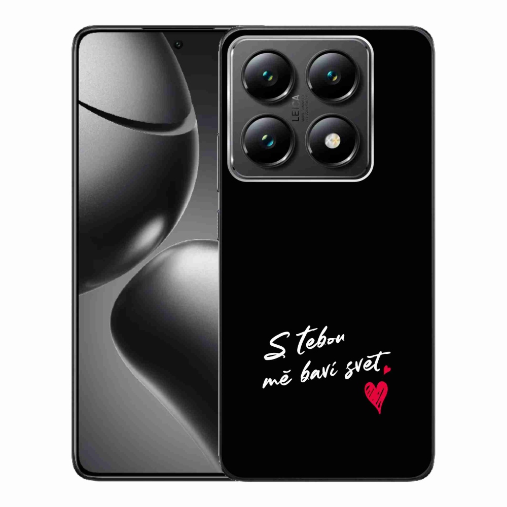 Gél borító mmCase a Xiaomi 14T Pro számára - szerelmes szöveg 1 fekete háttér