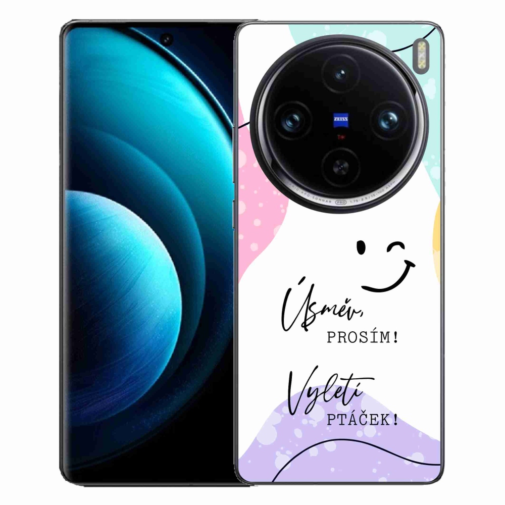 Zselés borító mmCase a Vivo X100 Pro 5G készülékhez - vicces szöveg 4 fehér háttérrel